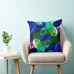 Cojín Decorativo Patrón abstracto moderno azul