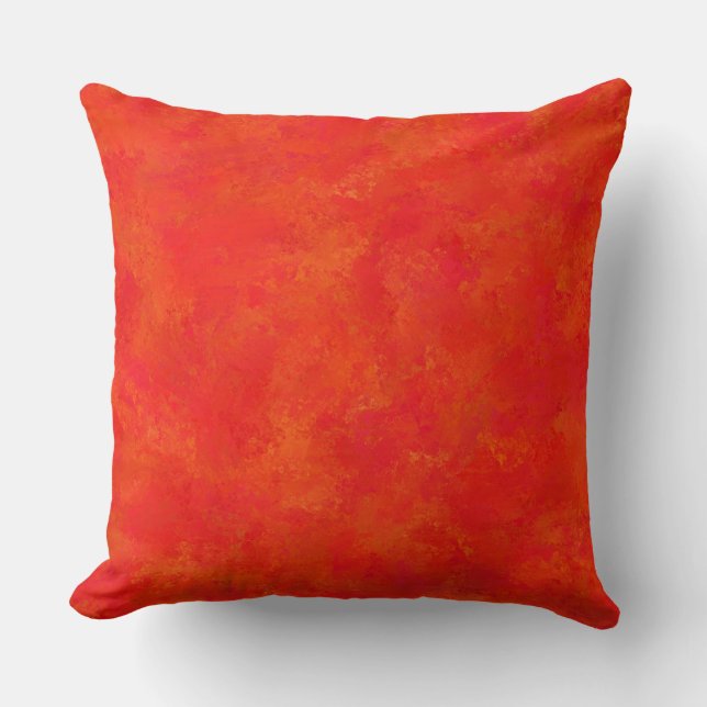 Cojín Decorativo Patrón abstracto naranja rojo (Anverso)