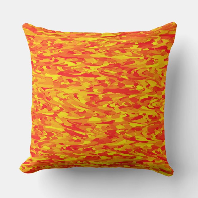 Cojín Decorativo Patrón abstracto naranja rojo amarillo (Anverso)