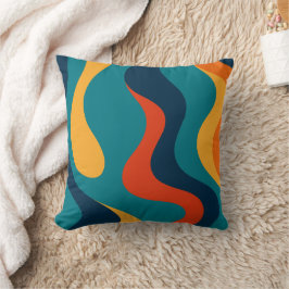 Cojín Decorativo Patrón abstracto ondulado retro moderno