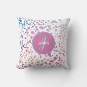 Cojín Decorativo Patrón abstracto personalizado de Terrazzo rosa y 