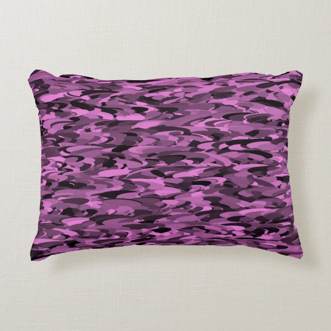 Cojín Decorativo Patrón abstracto púrpura negro (Anverso)