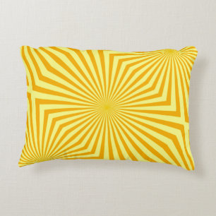 Cojín Decorativo Patrón abstracto retro de sol radiante amarillo br