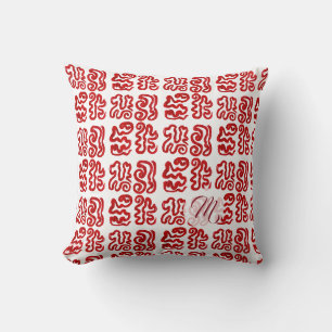 Cojín Decorativo Patrón abstracto rojo Decoración tropical