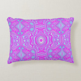 Cojín Decorativo Patrón abstracto rosa caliente y azul aqua alucina
