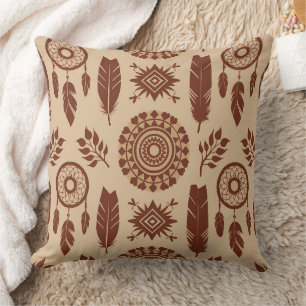 Cojín Decorativo Patrón abstracto tribal boho Geométrico terroso
