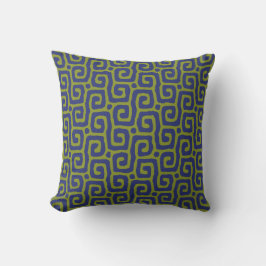Cojín Decorativo Patrón abstracto verde y azul elegante