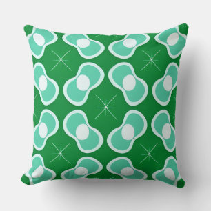 Cojín Decorativo Patrón abstracto verde y azul verdoso