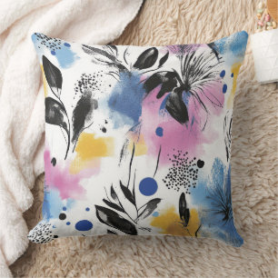 Cojín Decorativo Patrón abstrato de color de agua vintage (11)
