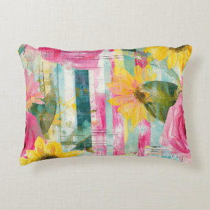 Cojín Decorativo Patrón abstrato de color de agua vintage floral (7