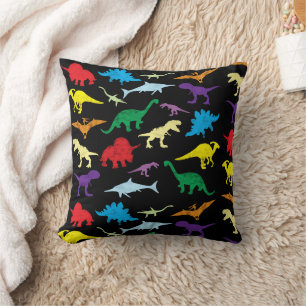 Cojín Decorativo Patrón Acuarela Infantil Dinosaurios Coloridos