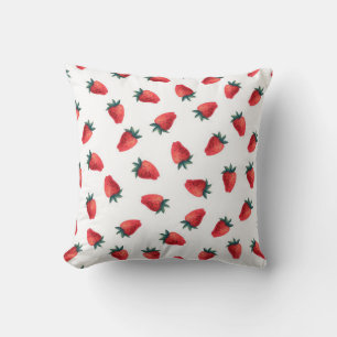 Cojín Decorativo Patrón acuarela transparente con fresas