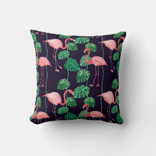 Cojín Decorativo Patrón acuático sin foco con flamingo
