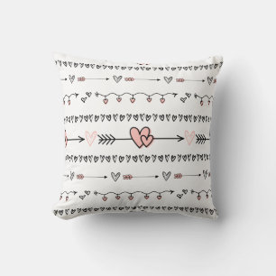Cojín Decorativo Patrón adorable dibujado a mano con flecha de amor