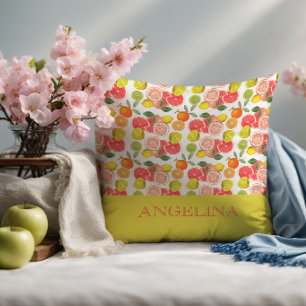 Cojín Decorativo Patrón amarillo cítrico de limón