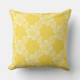 Cojín Decorativo patrón amarillo de celosía floral