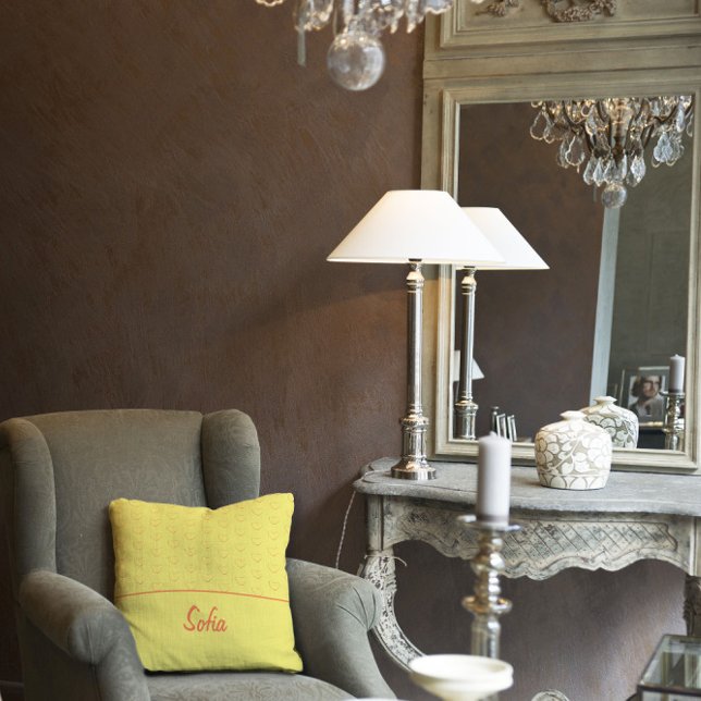 Cojín Decorativo Patrón amarillo de corazón rojo (Subido por el creador)