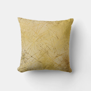 Cojín Decorativo Patrón Amarillo Mostaza Dorado, Moderno, Lujo