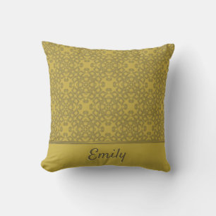 Cojín Decorativo Patrón amarillo mostaza personalizado