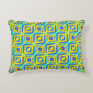 Cojín Decorativo Patrón amarillo y azul púrpura