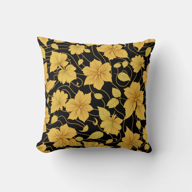 Cojín Decorativo Patrón amarillo y negro (Anverso)