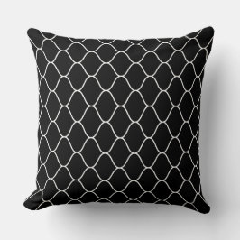 Cojín Decorativo Patrón Amime - Blanco sobre negro