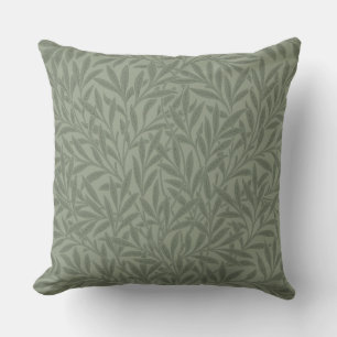 Cojín Decorativo Patrón Antiguo de Sauce de William Morris Verde Sa