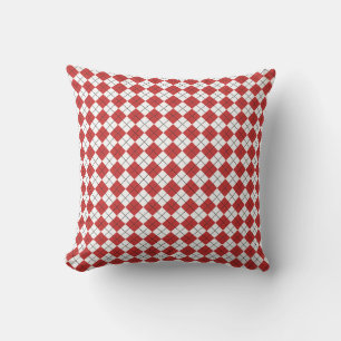 Cojín Decorativo Patrón argelyle persa, rojo y blanco