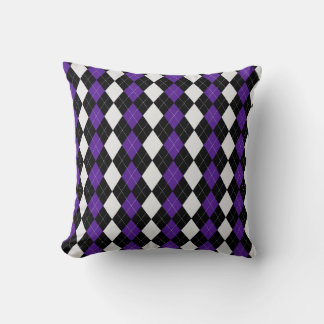 Cojín Decorativo Patrón ARGIL de diamantes PURPLE negros y de HUEVO