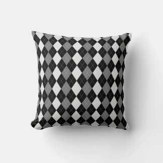 Cojín Decorativo Patrón ARGILLO de diamantes GRIS de color negro y 