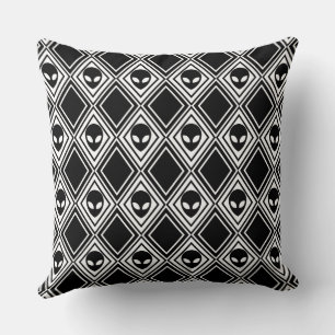 Cojín Decorativo Patrón argyle negro y blanco