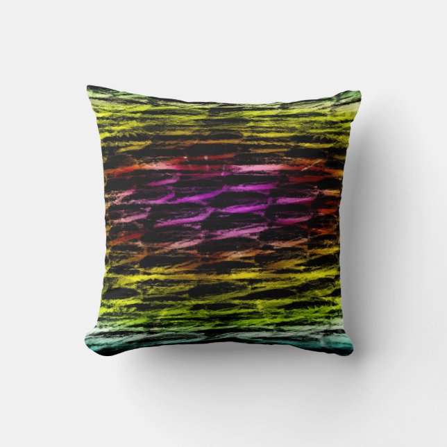 Cojín Decorativo Patrón Art Deco Arcoiris Pillow (Anverso)