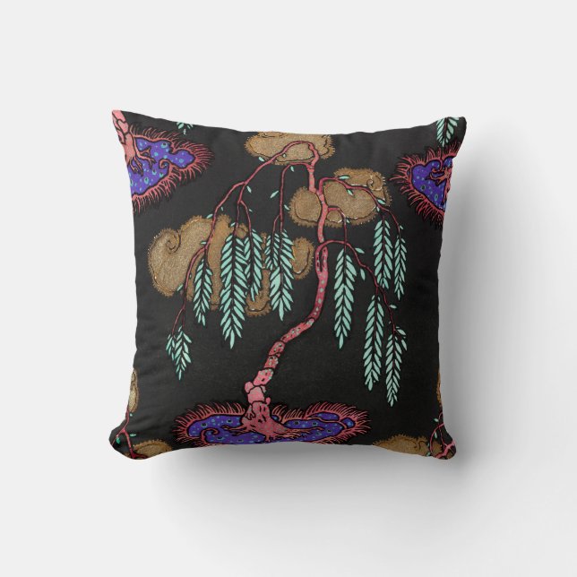 Cojín Decorativo Patrón Art Decó encantado Willow Dreamscape (Anverso)