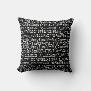 Cojín Decorativo Patrón artístico de caracteres de teclado