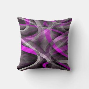 Cojín Decorativo Patrón Artístico Retro Magenta y Gris de los Ochen