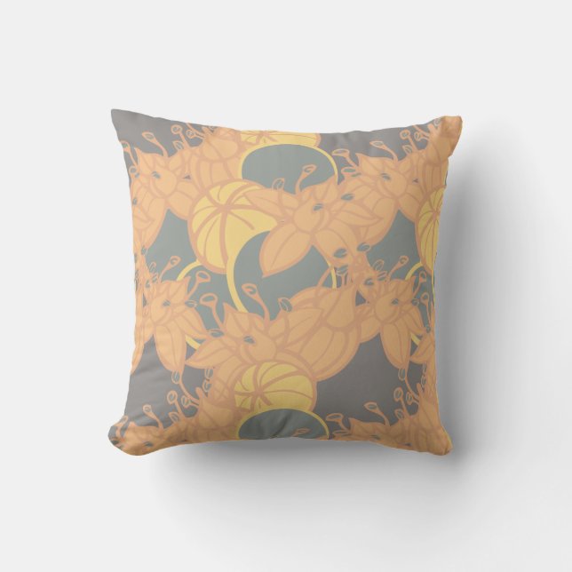 Cojín Decorativo Patrón audaz de las barras y las flores modernas (Anverso)