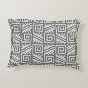 Cojín Decorativo Patrón Azteca Ikat - Tonos de Gris