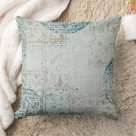 Cojín Decorativo Patrón azul blanco de Mandala celta