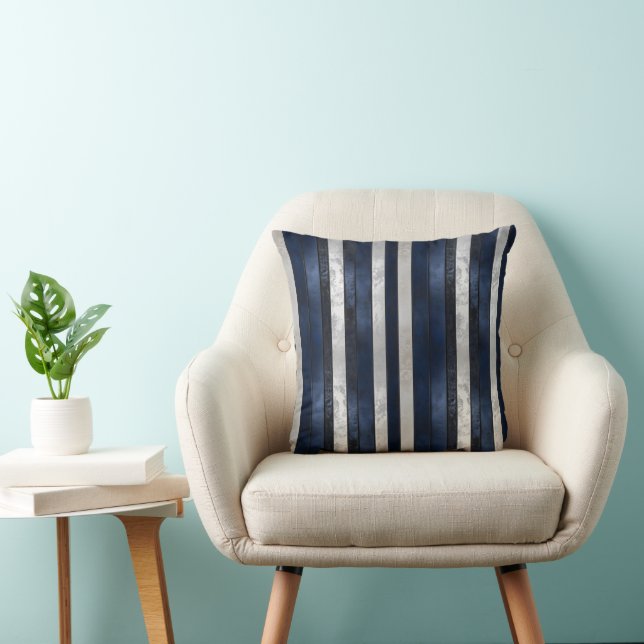 Cojín Decorativo Patrón azul de la marina (Silla)