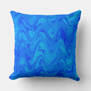 Cojín Decorativo Patrón Azul de Mármol