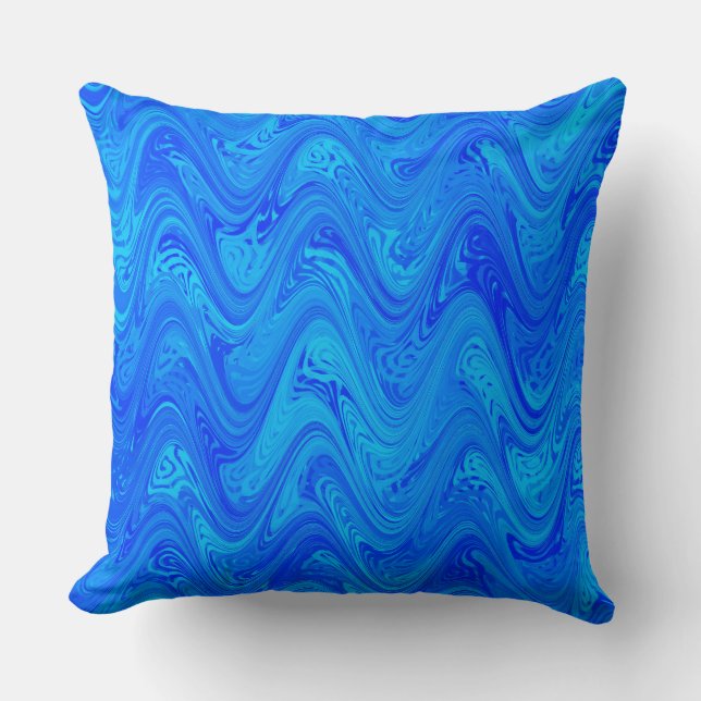 Cojín Decorativo Patrón azul de martilleo (Anverso)