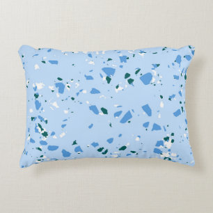 Cojín Decorativo Patrón azul de Terrazo