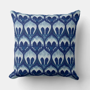 Cojín Decorativo patrón azul ikat