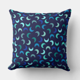 Cojín Decorativo Patrón azul nuevo de la luna