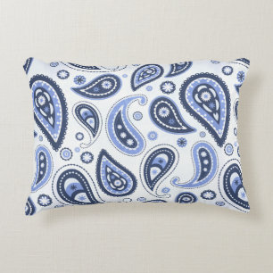 Cojín Decorativo Patrón azul paisley