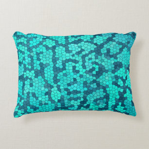 Cojín Decorativo Patrón azul Verde azulado turquesa