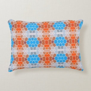 Cojín Decorativo Patrón azul y naranja