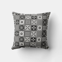 Cojín Decorativo Patrón azulejo blanco y negro