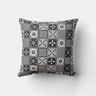 Cojín Decorativo Patrón azulejo blanco y negro
