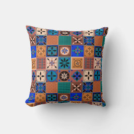 Cojín Decorativo Patrón Azulejo tonos tierra